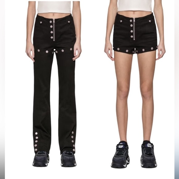 I.AM.GIA Black Dagger Convertible High Waisted Snap Pants Size XS - Picture 1 of 16